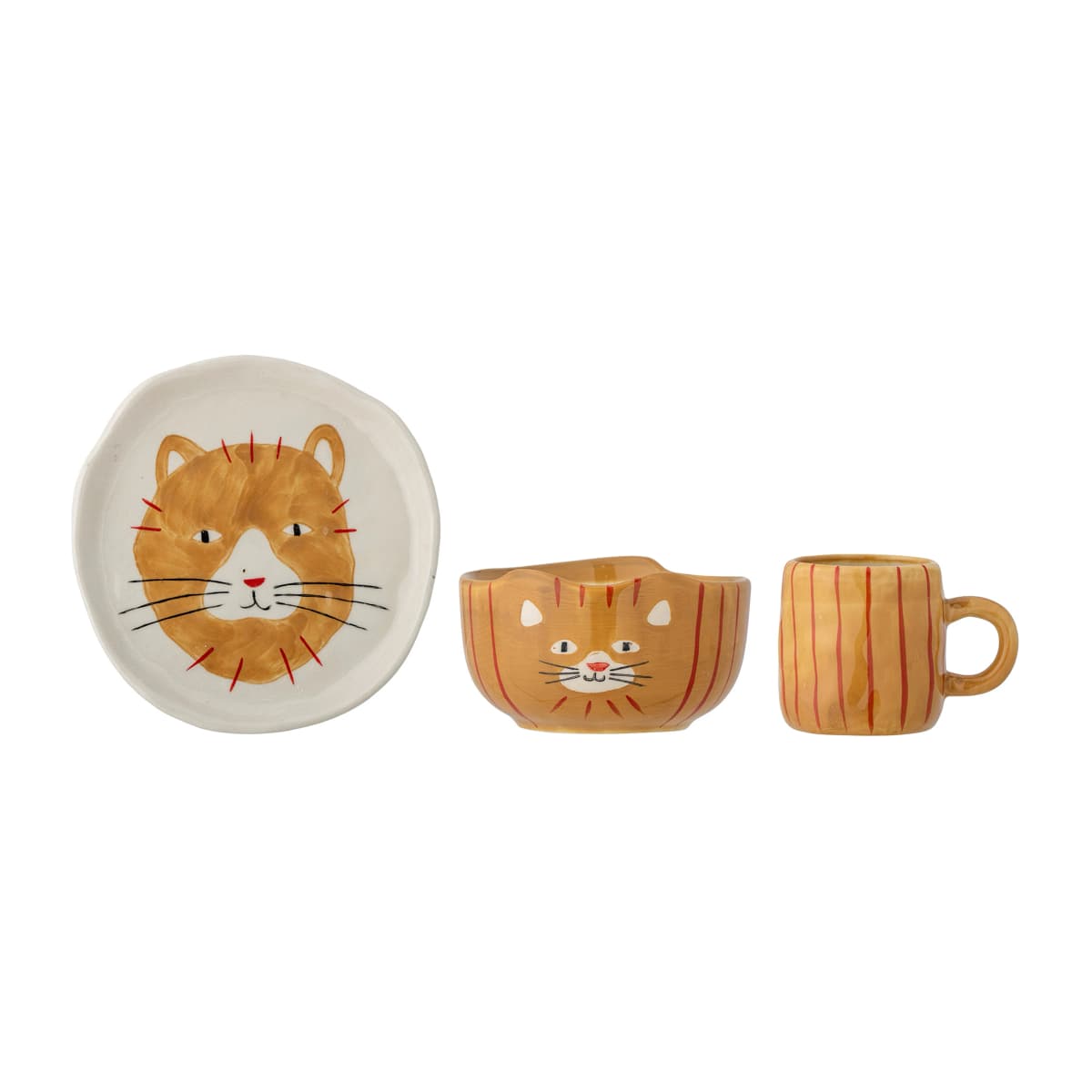 Kittie barneservise steingods 3 deler, Katt
