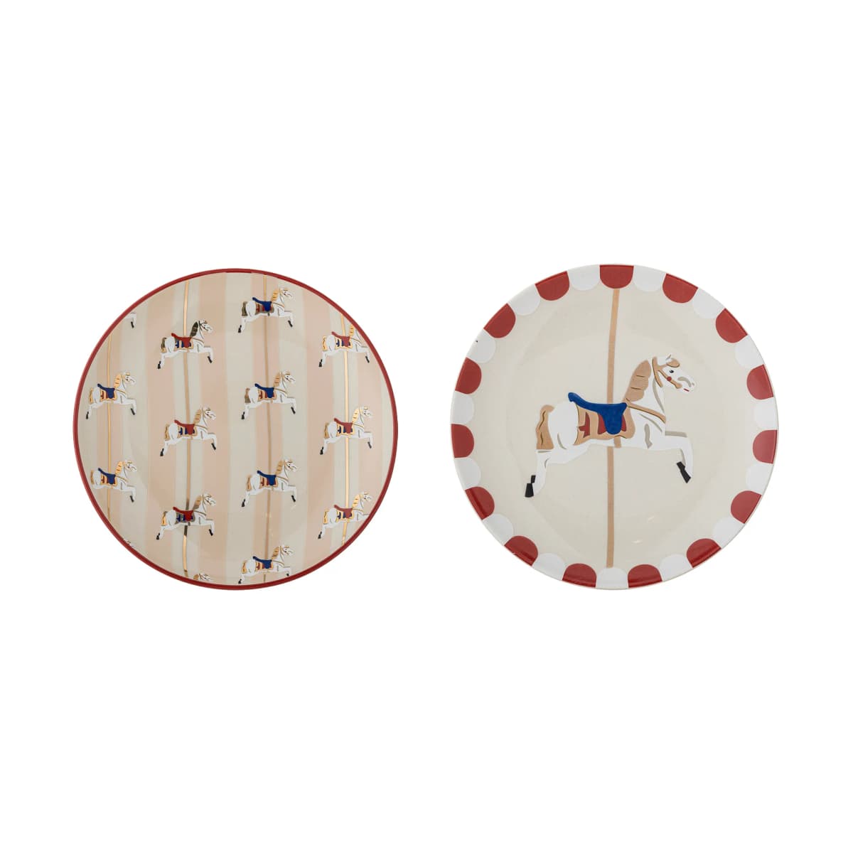 Merry-go-round tallerken Ø16 cm 2 deler, Beige-rød