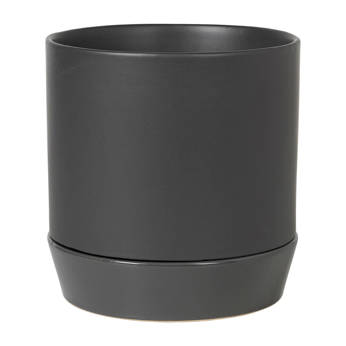 Denise krukke med fat Ø 21 cm, Charcoal grey