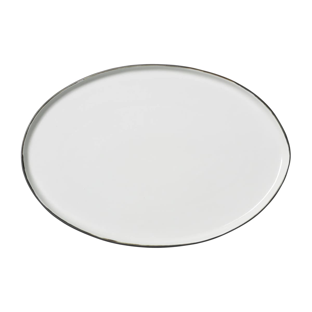 Esrum fat oval 26,5 x 39 cm, Ivory-grey