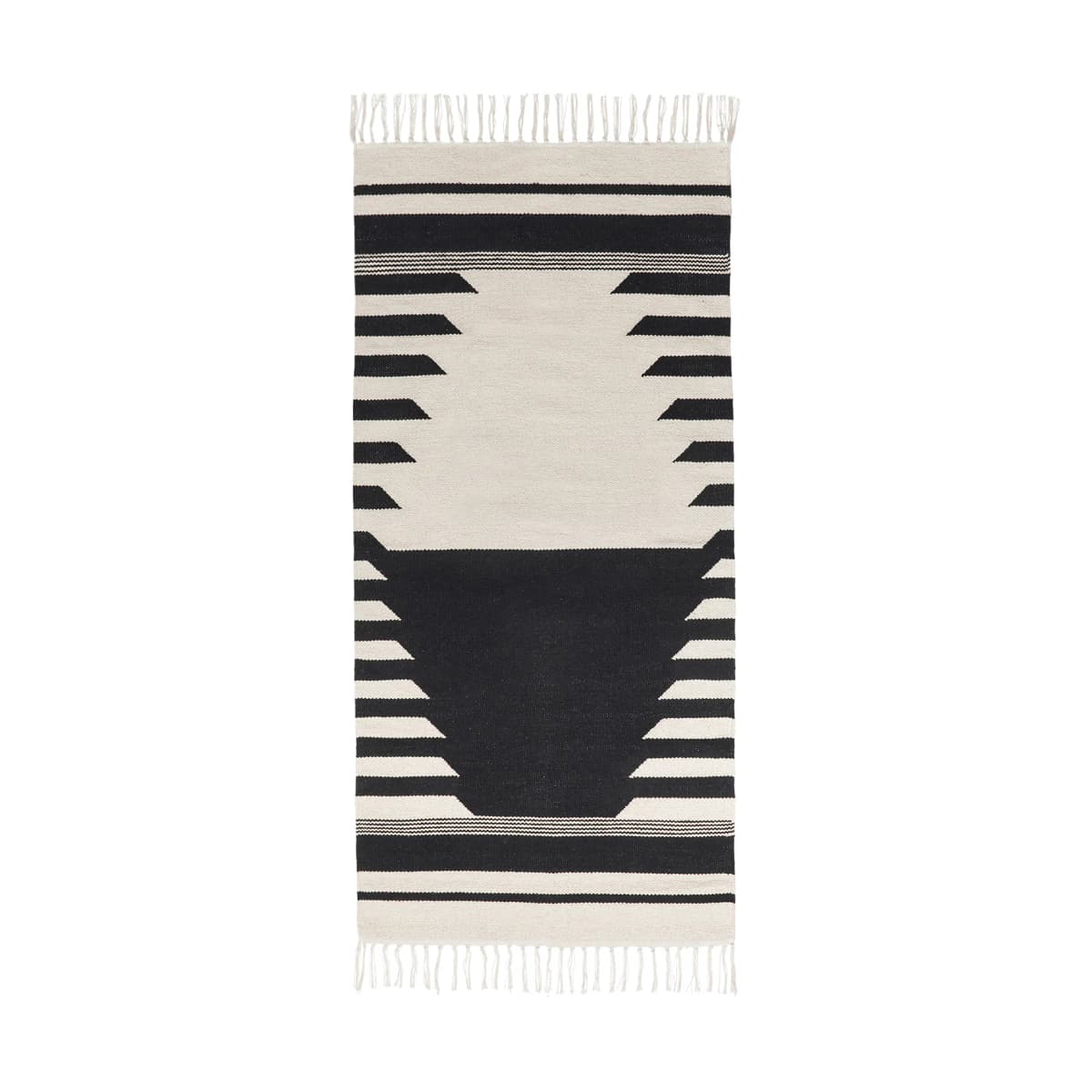Iselin teppe 70x140 cm, Black-off white