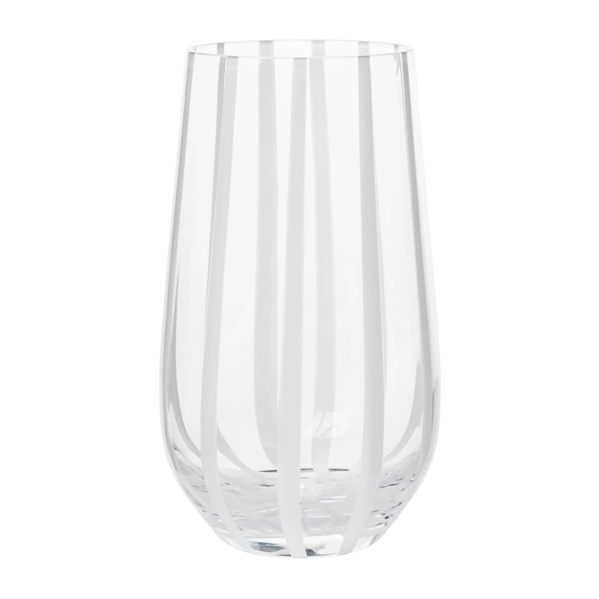 Stripe drikkeglass 55 cl, Clear-white stripes