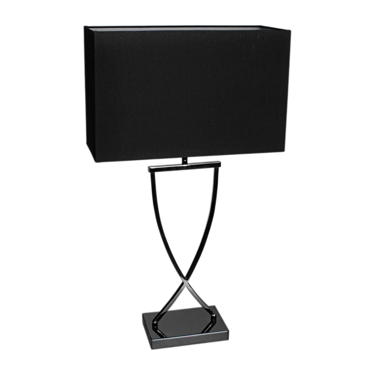 Omega bordlampe 69 cm, Svart-krom