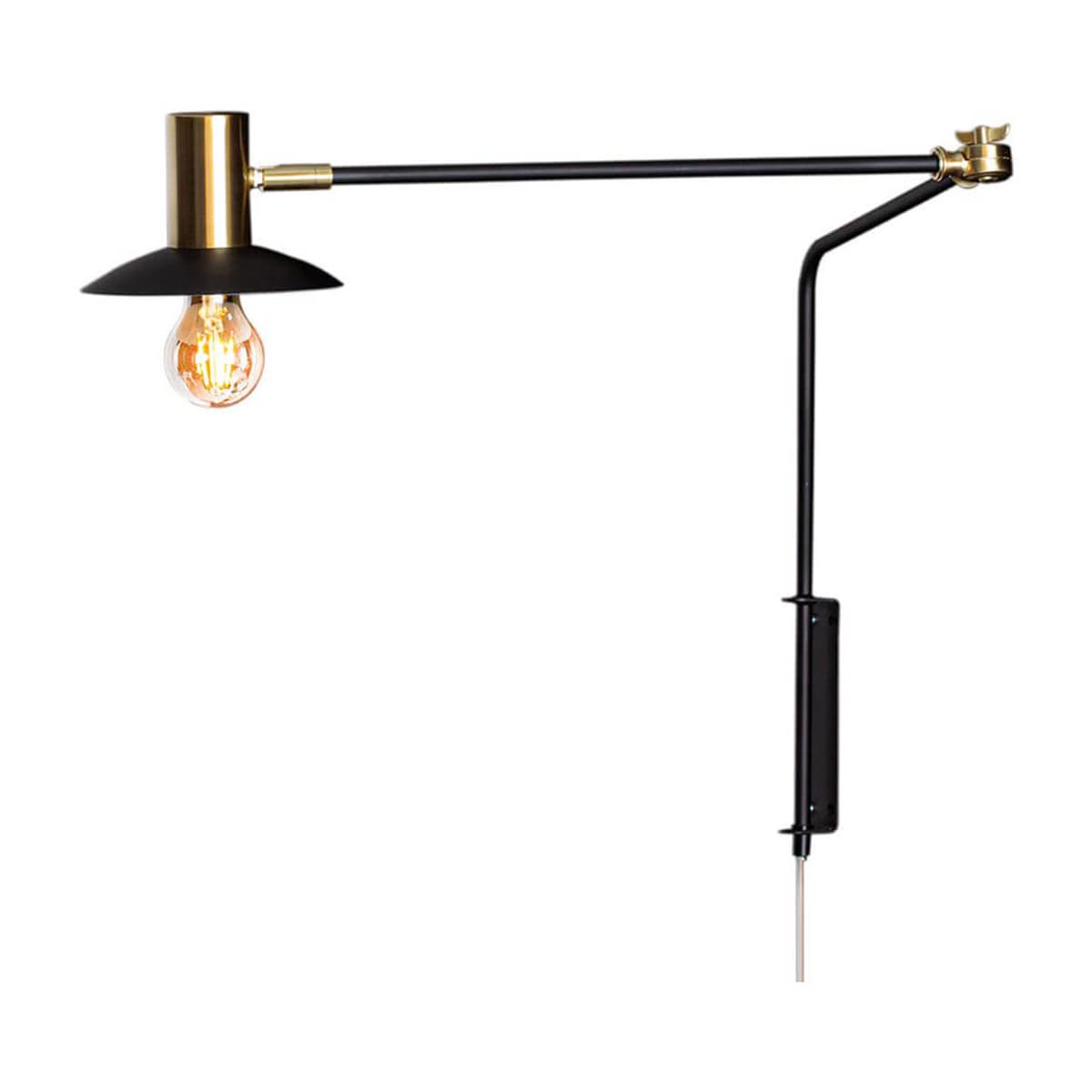 Quinn vegglampe lang, Matt svart