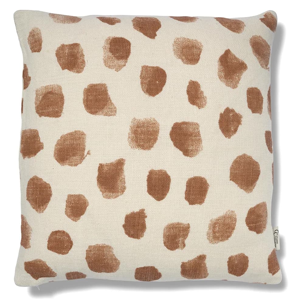 Dotty putetrekk 50x50 cm, Hvit-glasert ingefær