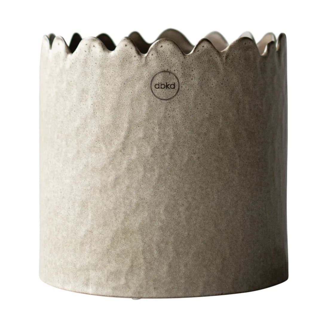 Flowery krukke Ø16 cm, Beige