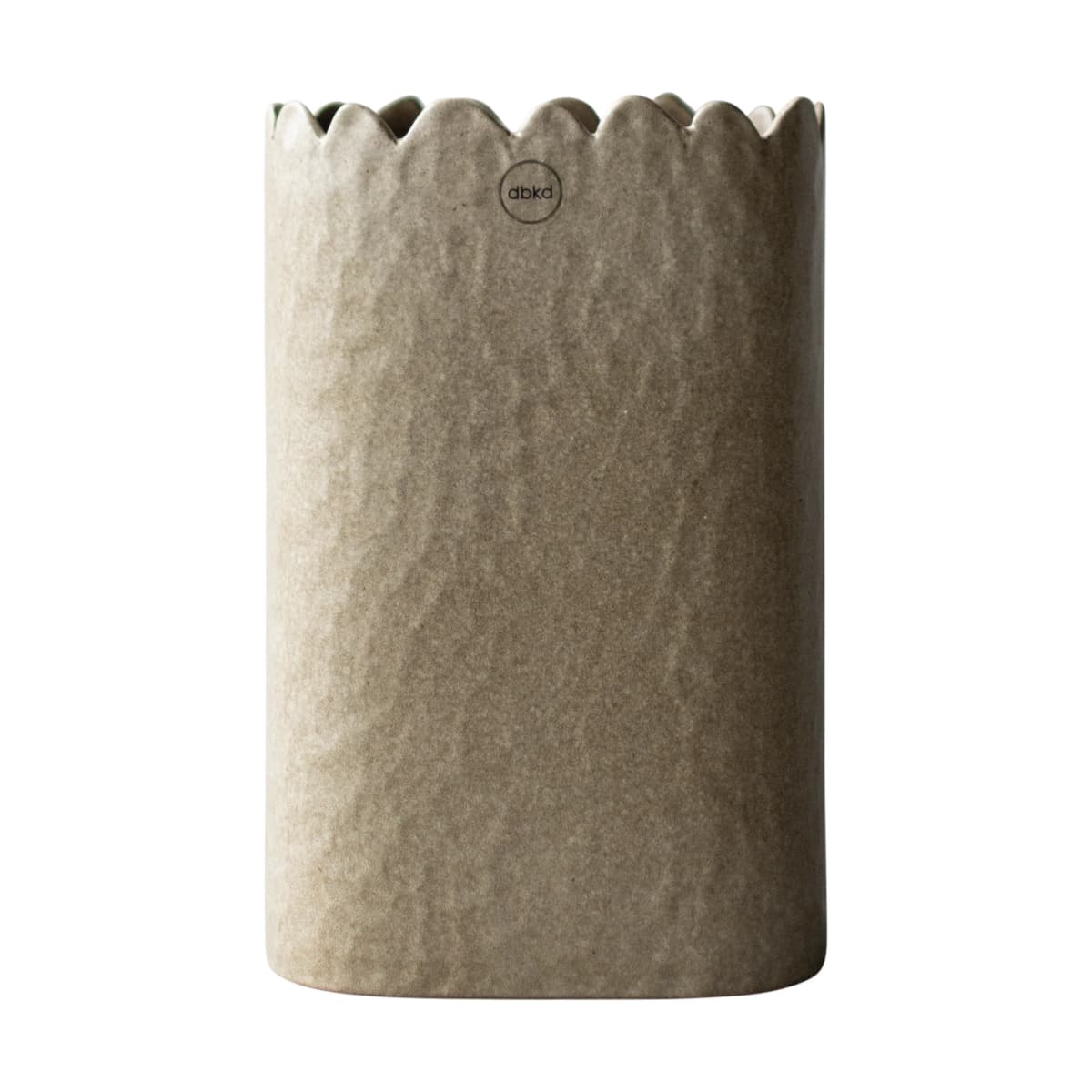 Flowery vase 20 cm, Beige