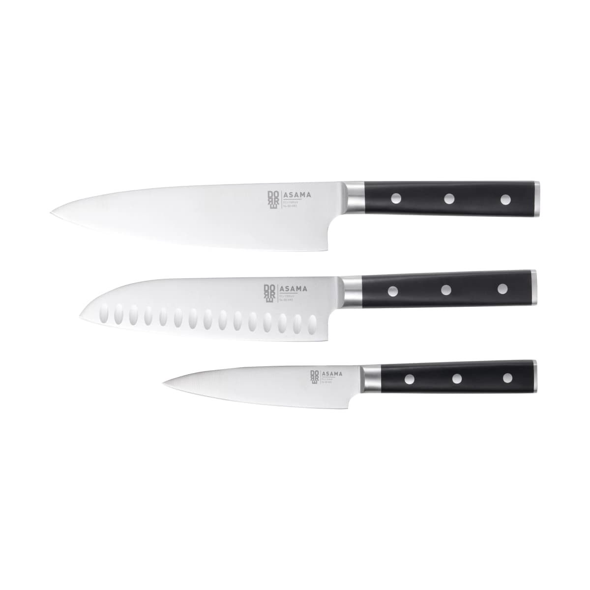 Asama knivsett, Rustfritt stål, 3 deler