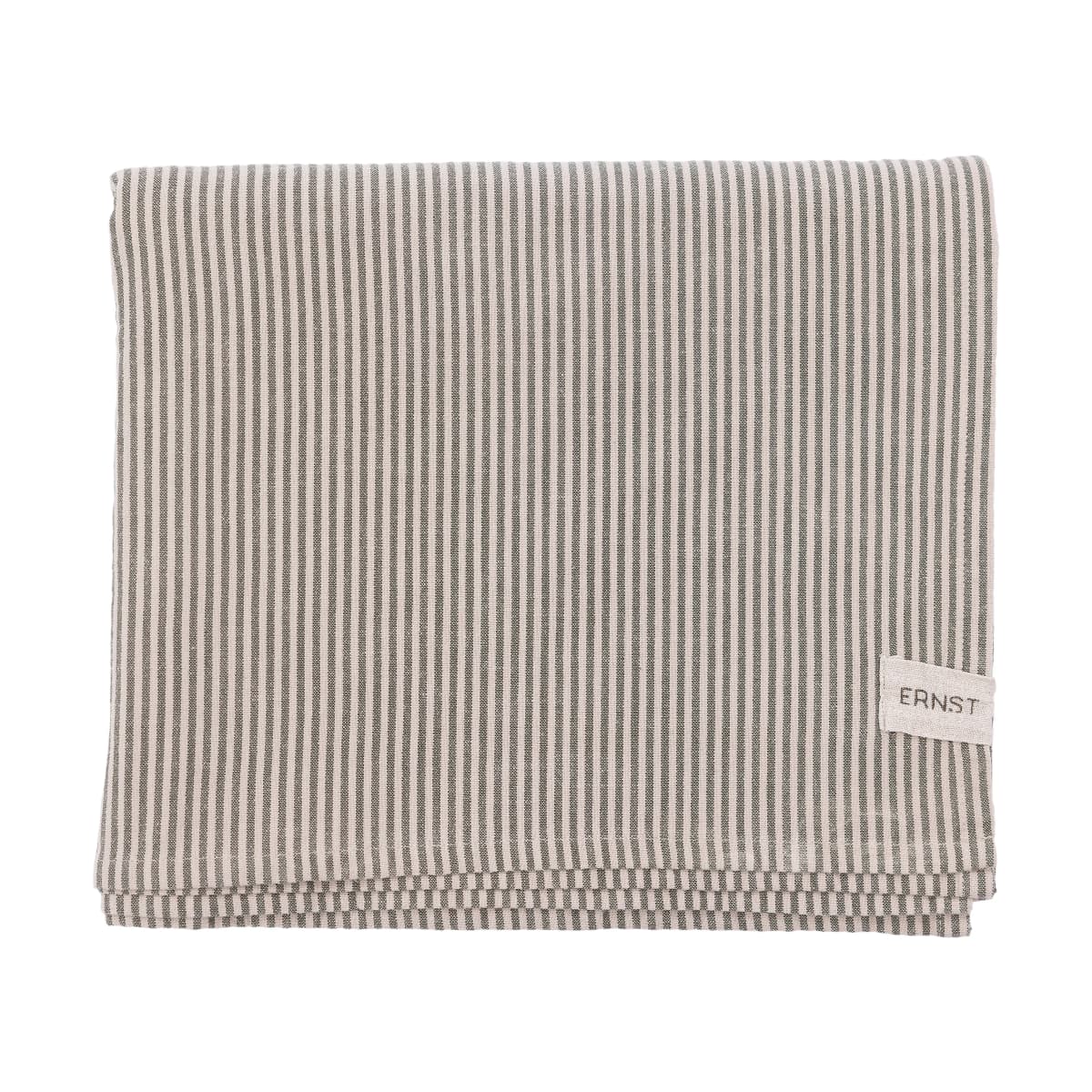 Ernst bordduk, smale striper 145x300 cm, Grønn-beige