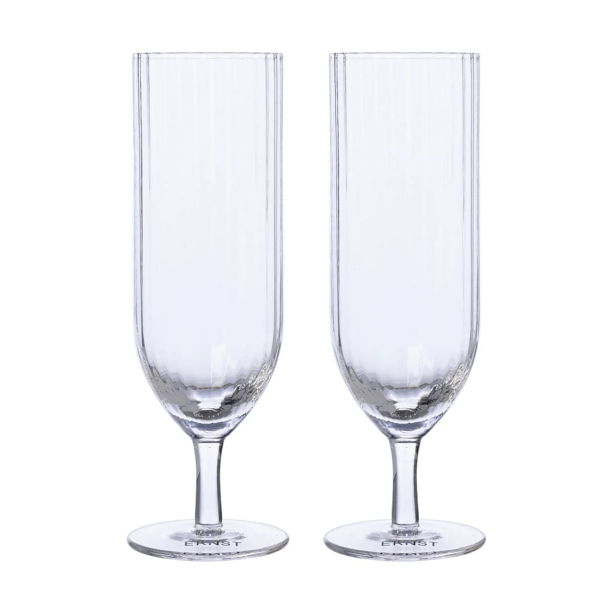 Ernst champagneglass riflet 2-pakning, Klar
