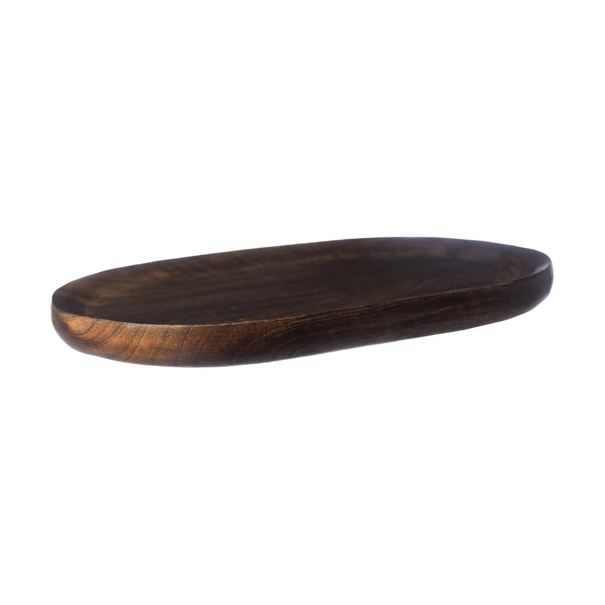 Ernst serveringsbrikke oval 17x28 cm, Mørkebrun