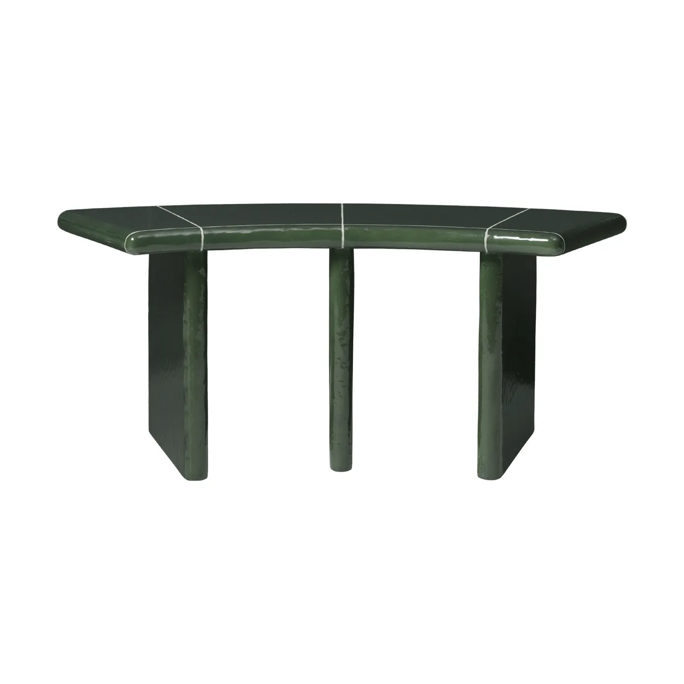 Deya Curved sittebenk, Dark green, 110x40x45,5 cm