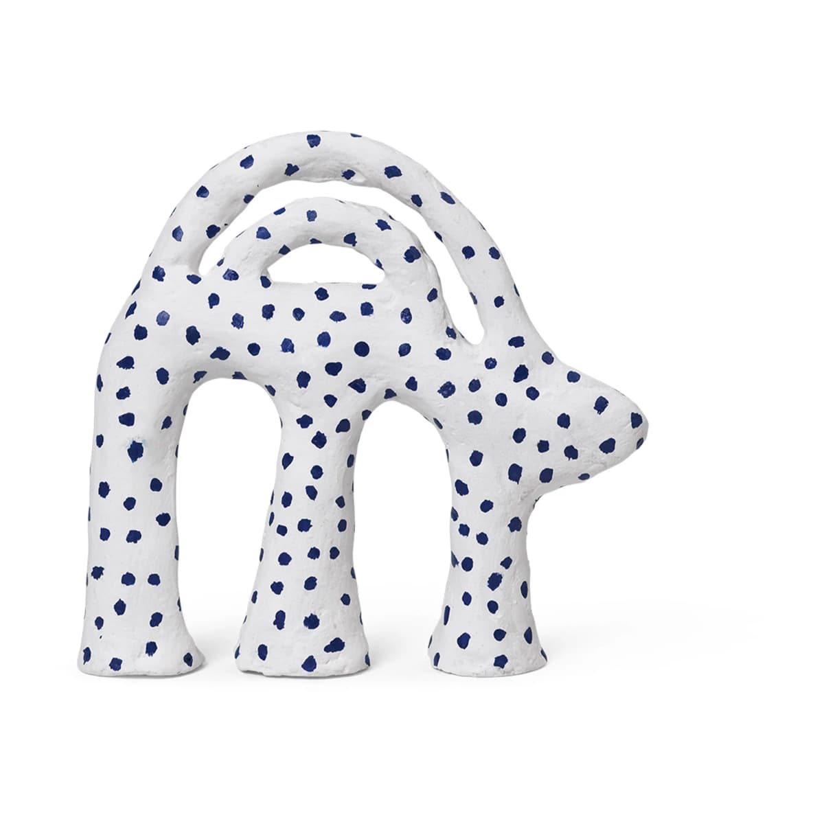 Mumbo skulptur 14,5 x 18,5 cm, White-blue
