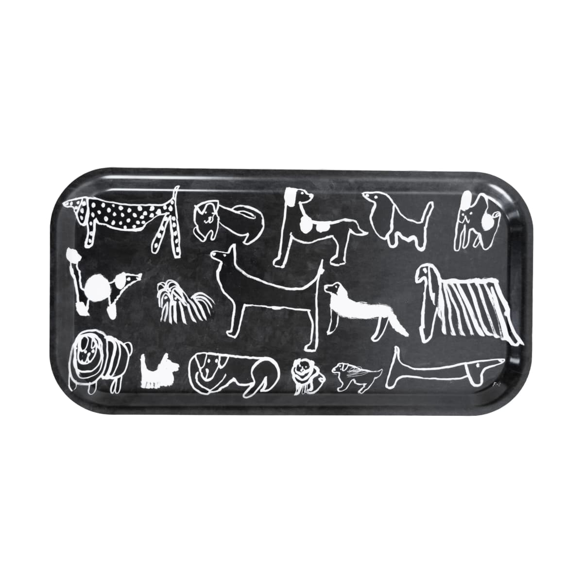Dogs brett 22x43 cm, Black-white