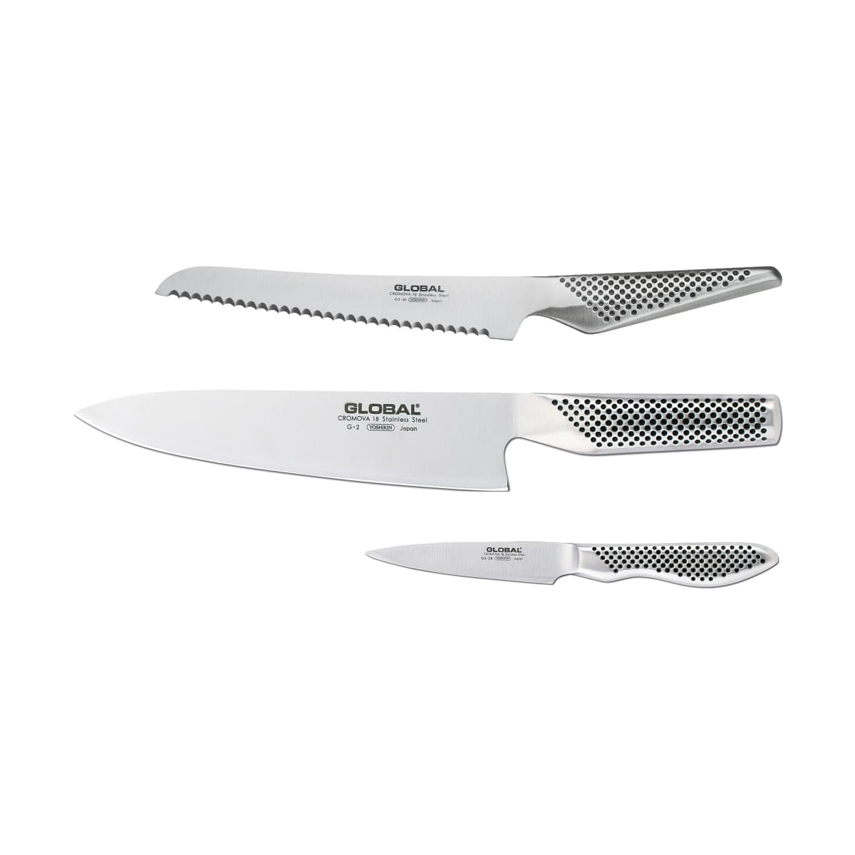 Global G-23861 knivsett 3 deler, Rustfritt stål