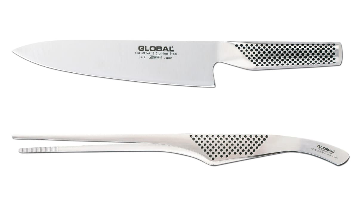 Kokkekniv G-2 og Kokkepinsett GS-28, Rustfritt stål