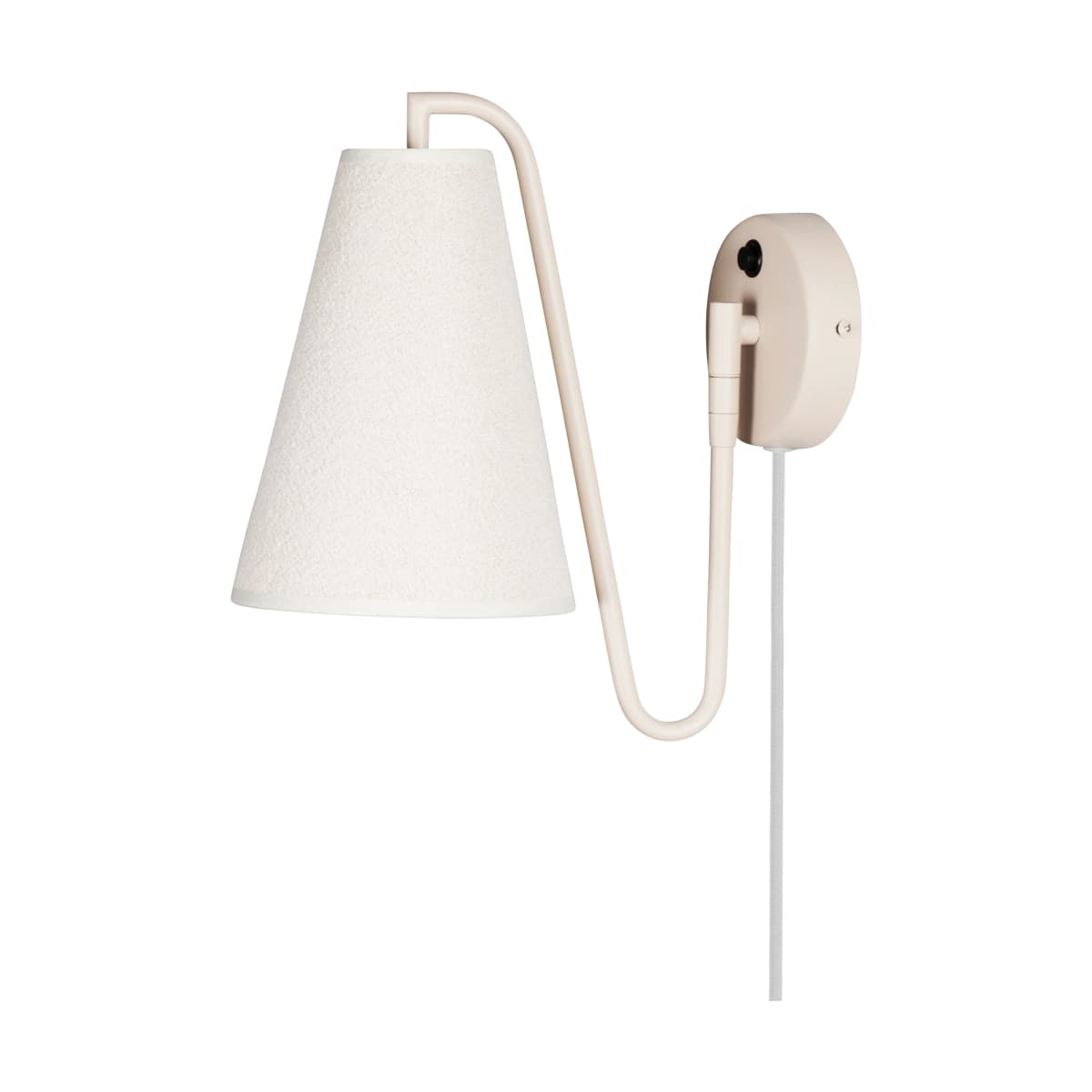 Lou vegglampe, Bouclé hvit-beige