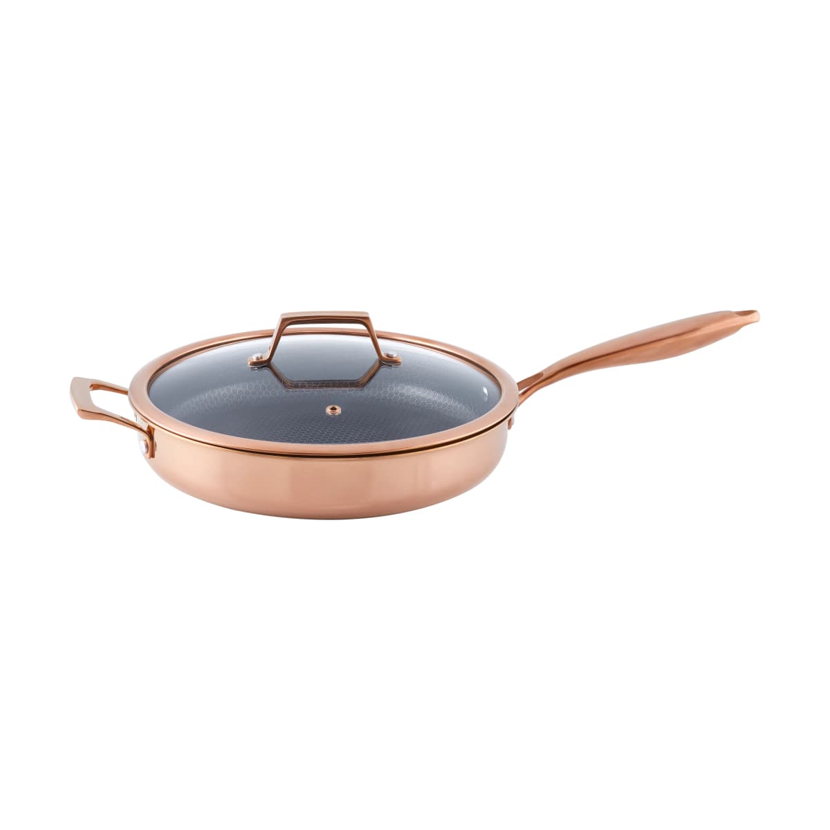 Hâws Santo traktørpanne med lokk hybrid coating, Rose Gold