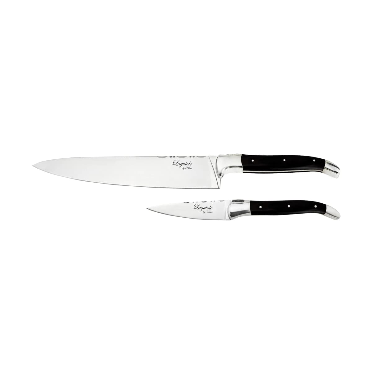 Laguiole By Hâws skrell- & kokkeknivsett 2-deler, Black Wood