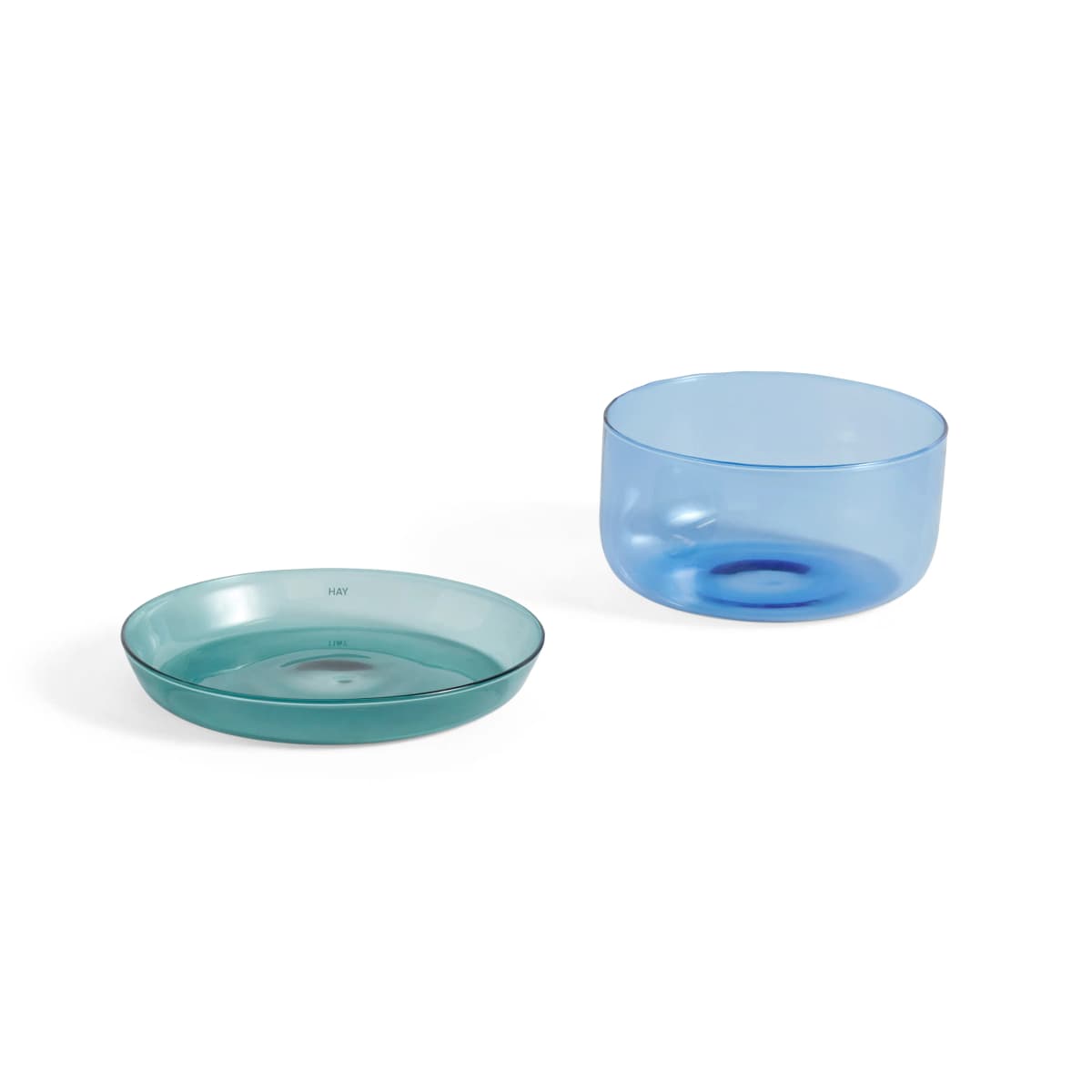 2-in-1- serveringssett skål og fat, Light blue-aqua