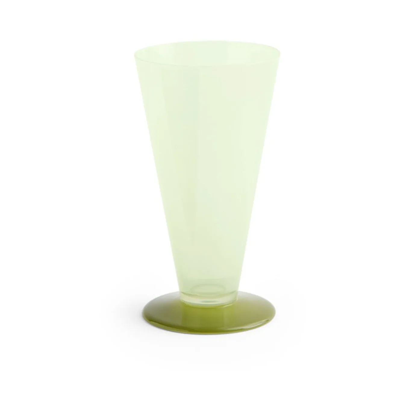 Conical vase, Light green-dark lime, small