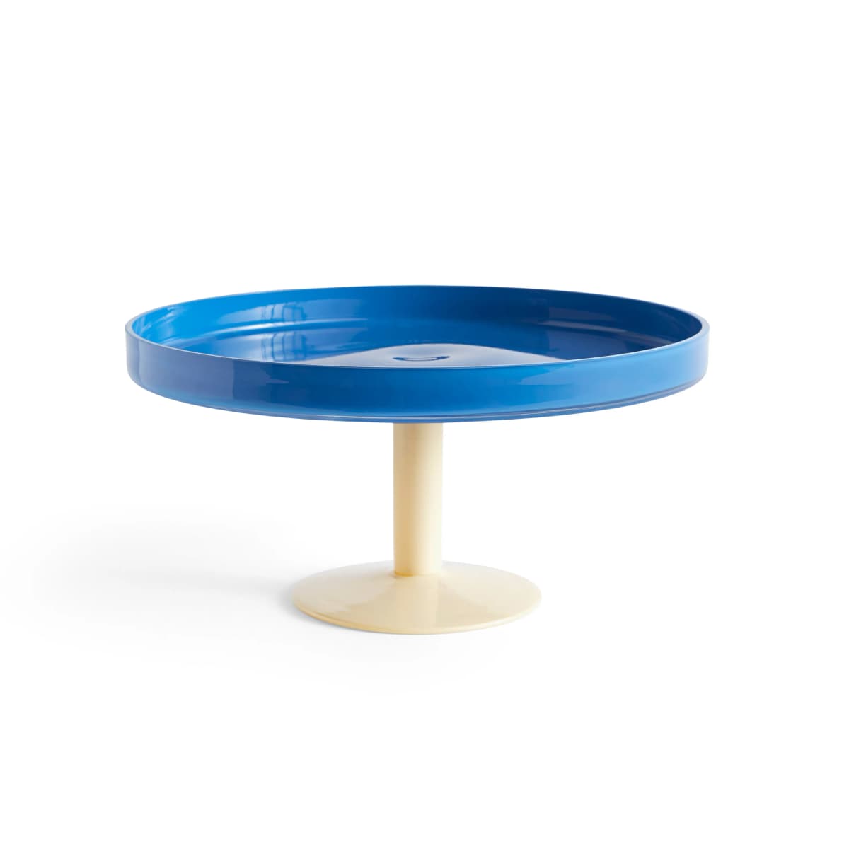 Display kakefat på fot Ø 26,5 cm, Blå-beige