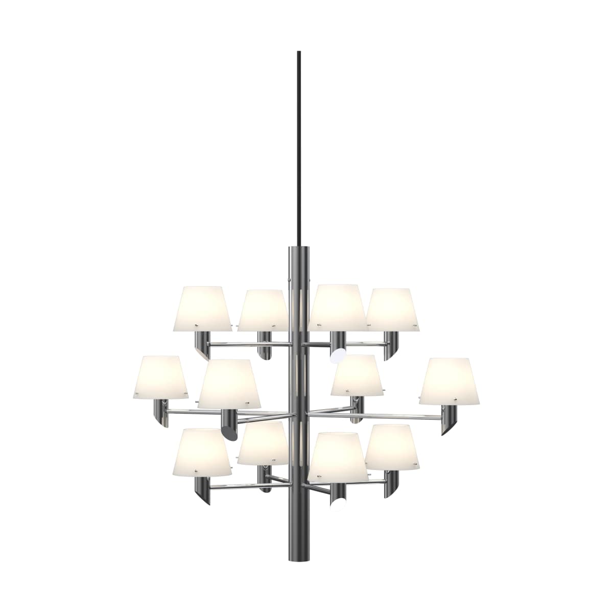 Gil krone 12 lysekrone, Krom-opal glass