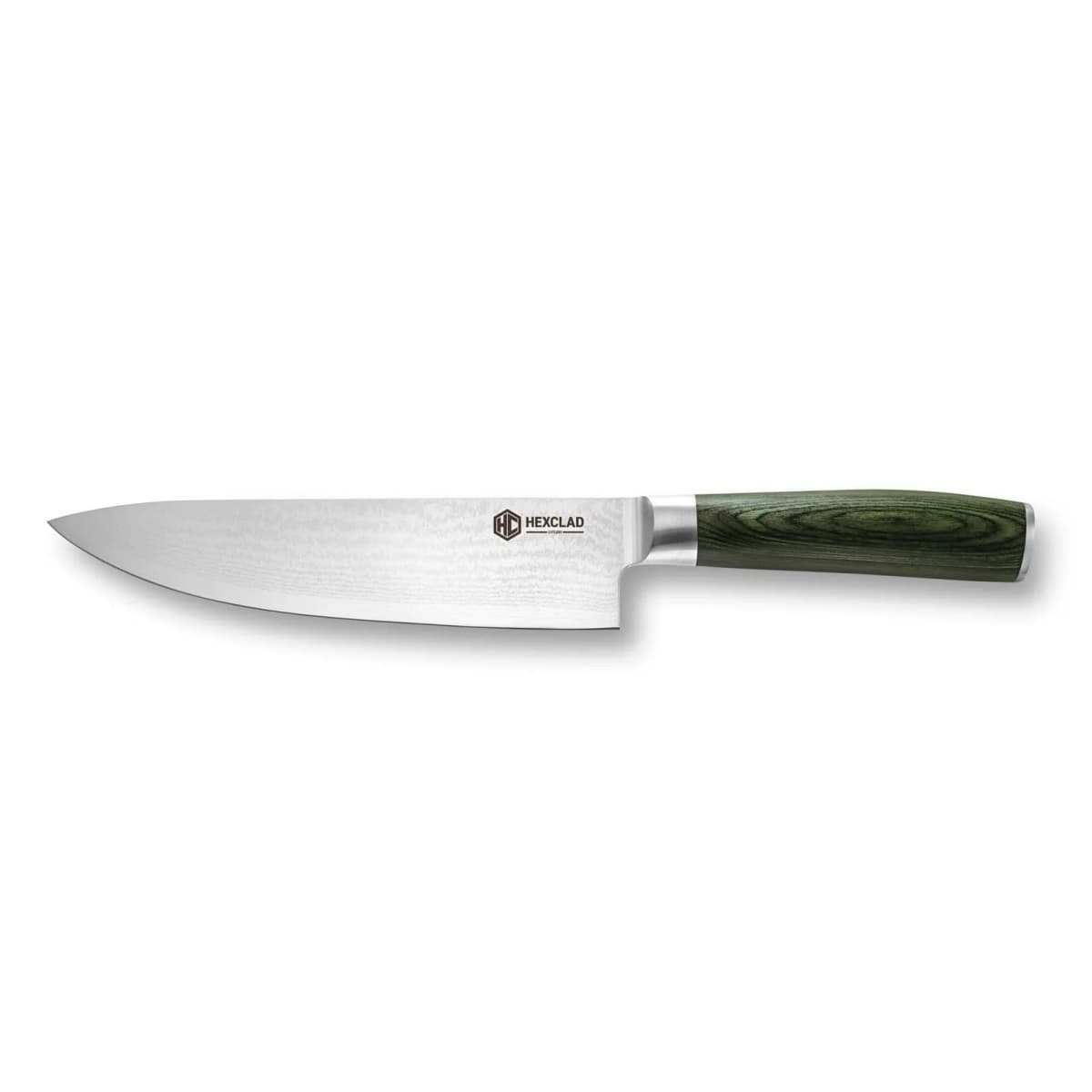 Hexclad kokkekniv 67-lag Damaskus 20 cm, Grønn