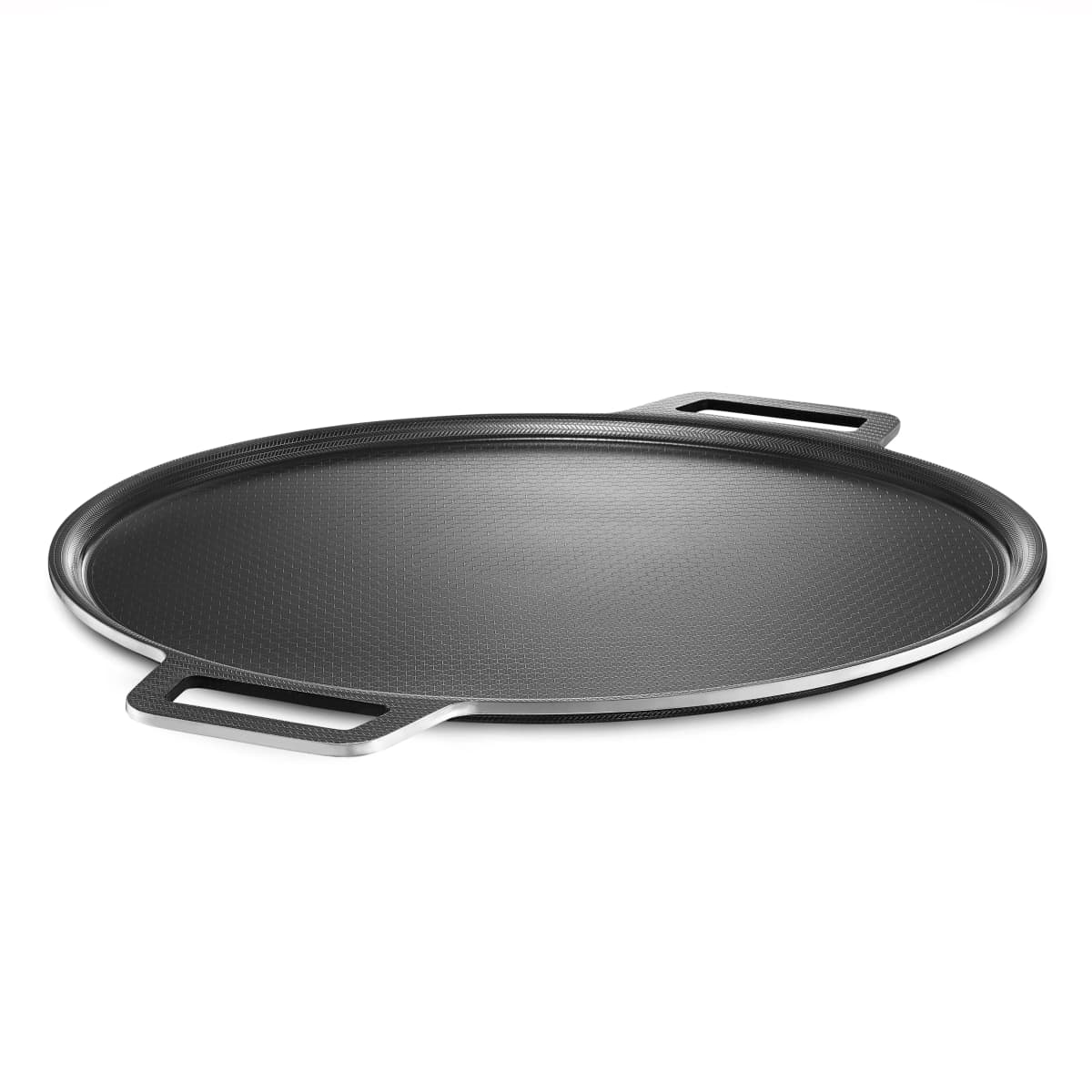 Hexclad pizzastål runde hybrid Ø35 cm, Rustfritt stål-sort