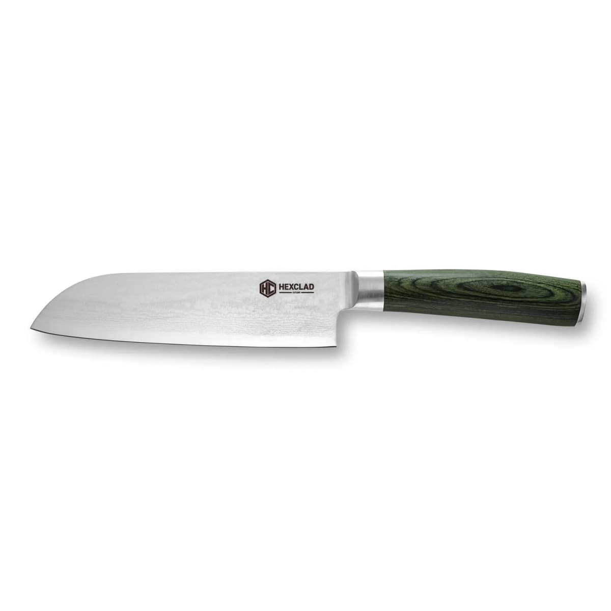 Hexclad Santoku 67-lags Damaskus 18 cm, Grønn