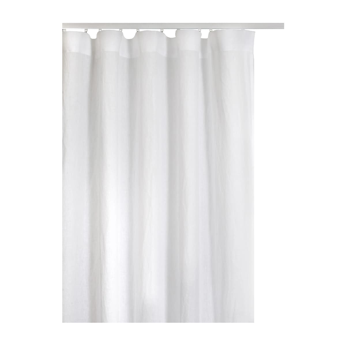 Springtime gardin med rynkebånd 136 x 250 cm, White
