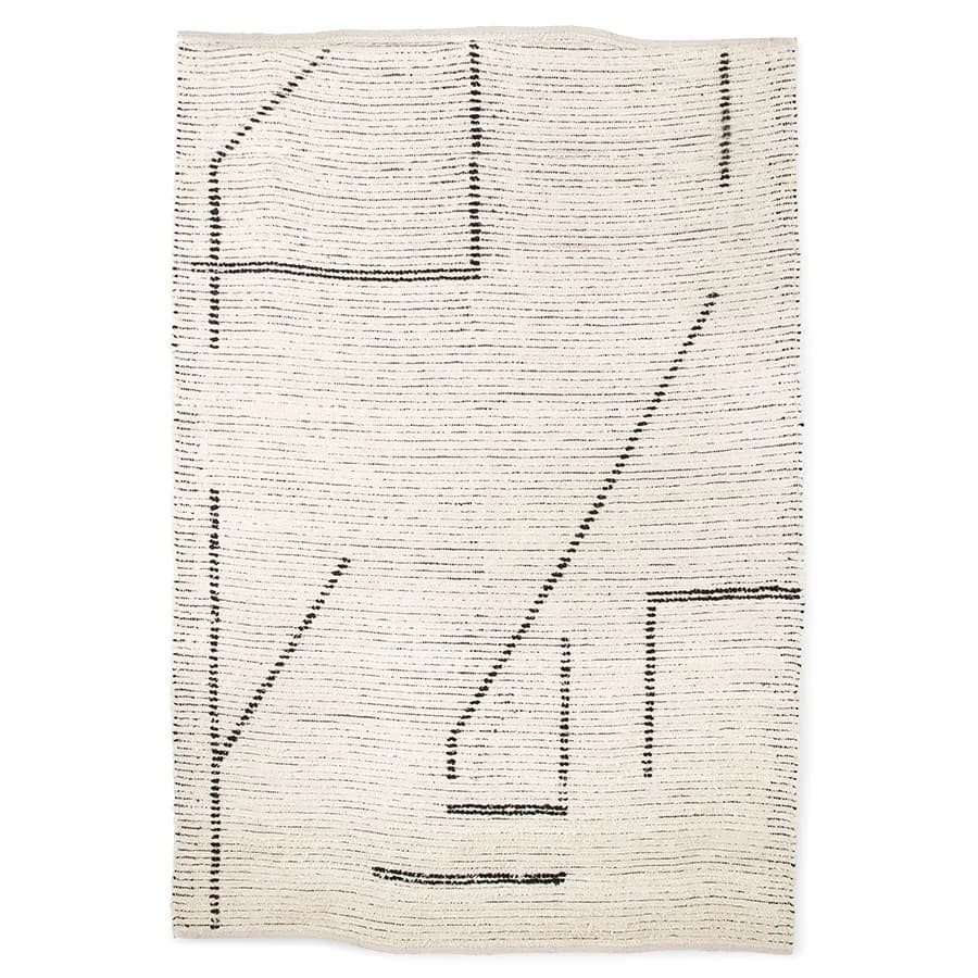 Håndvevd Teppe 200x300 cm, Bomull cream-kritt