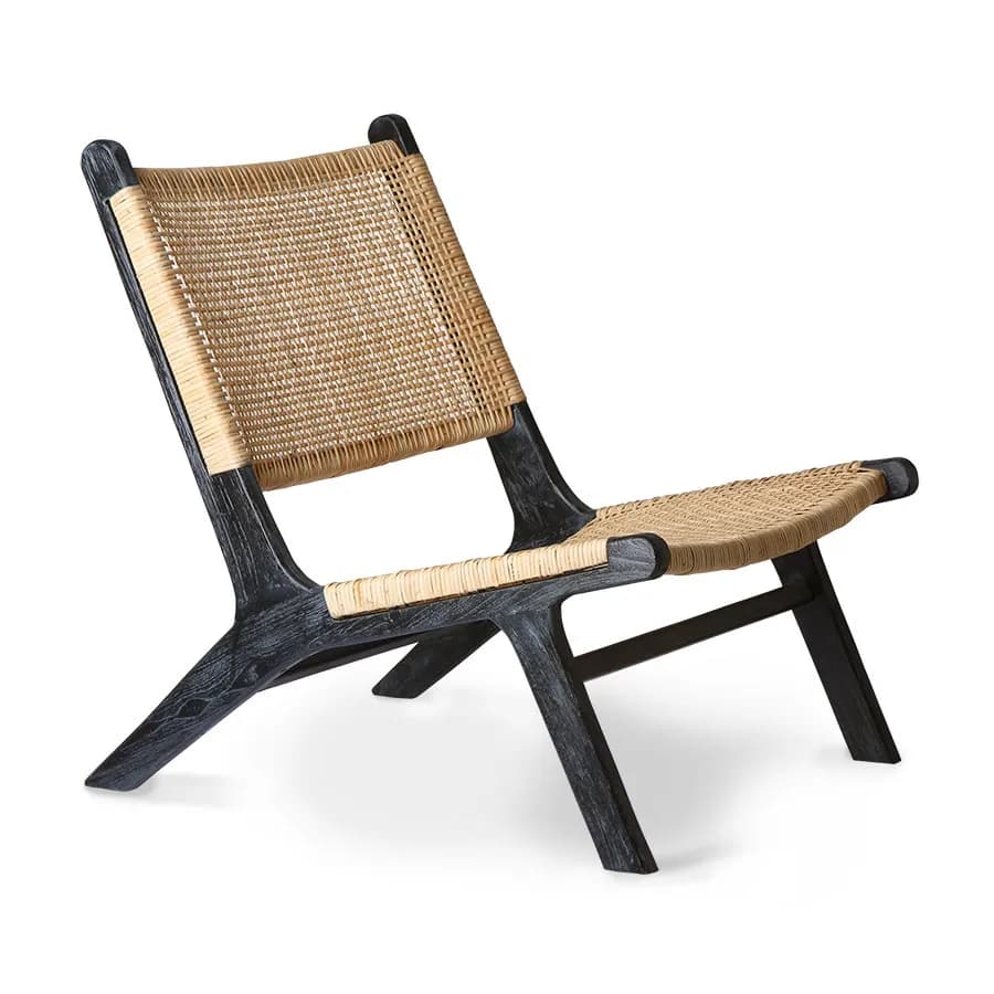 Webbing loungestol 64x75 cm, Sort-natur