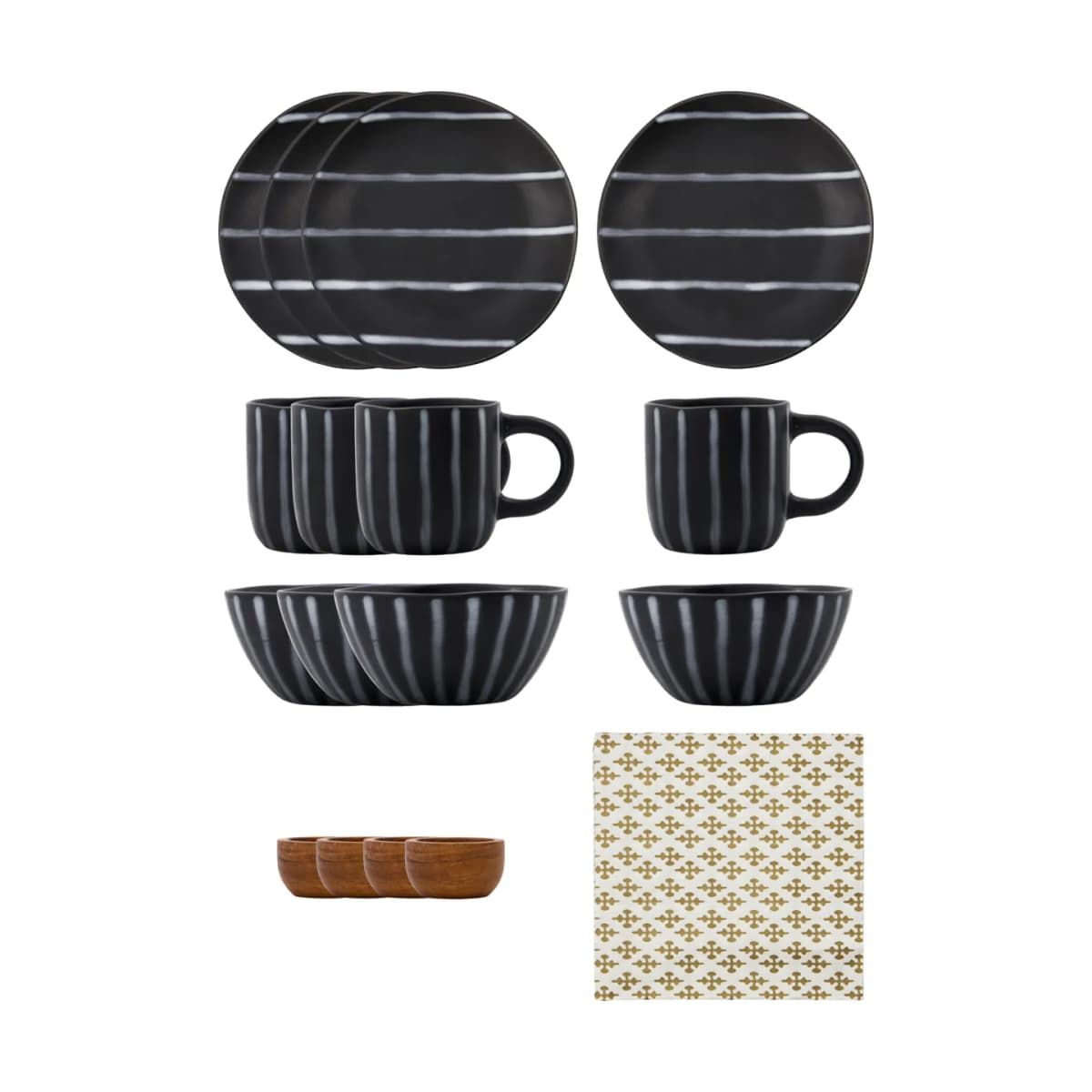 Line brunchsett 16 deler, Svart-brun