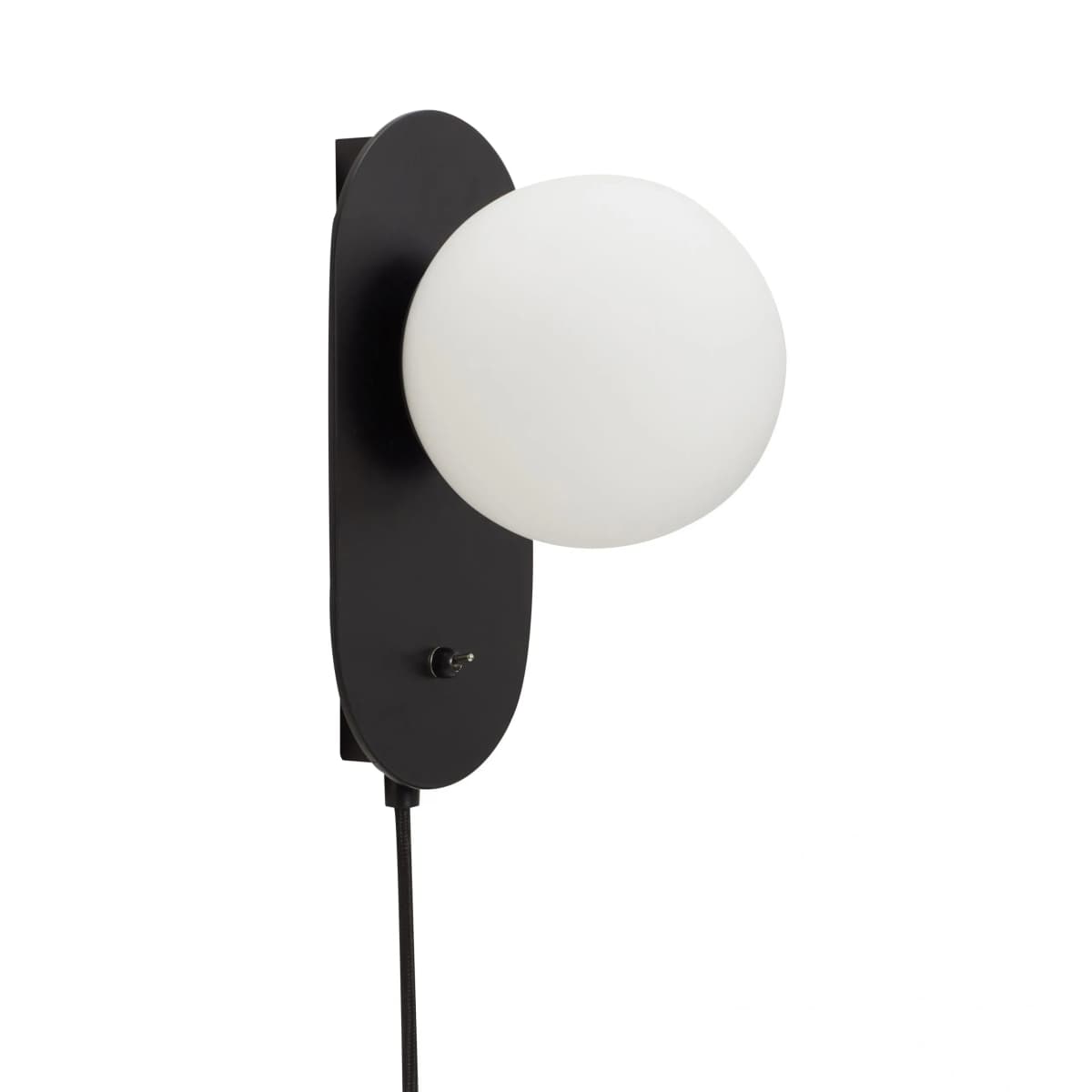 Hübsch vegglampe 24x16 cm, Metall-svart-opal