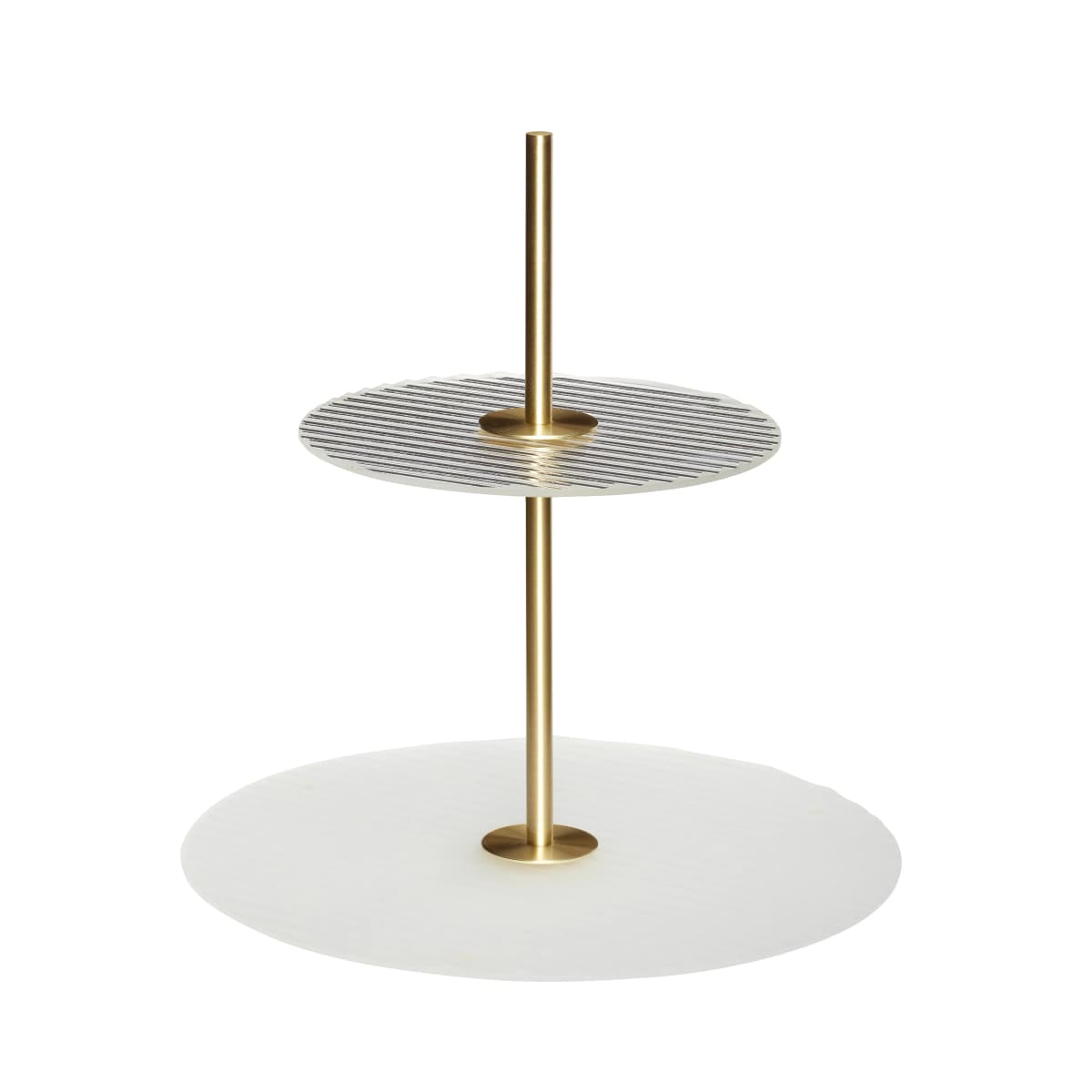 Ripple kakefat Ø30 cm, Glass-metall-frostet-klar-messing