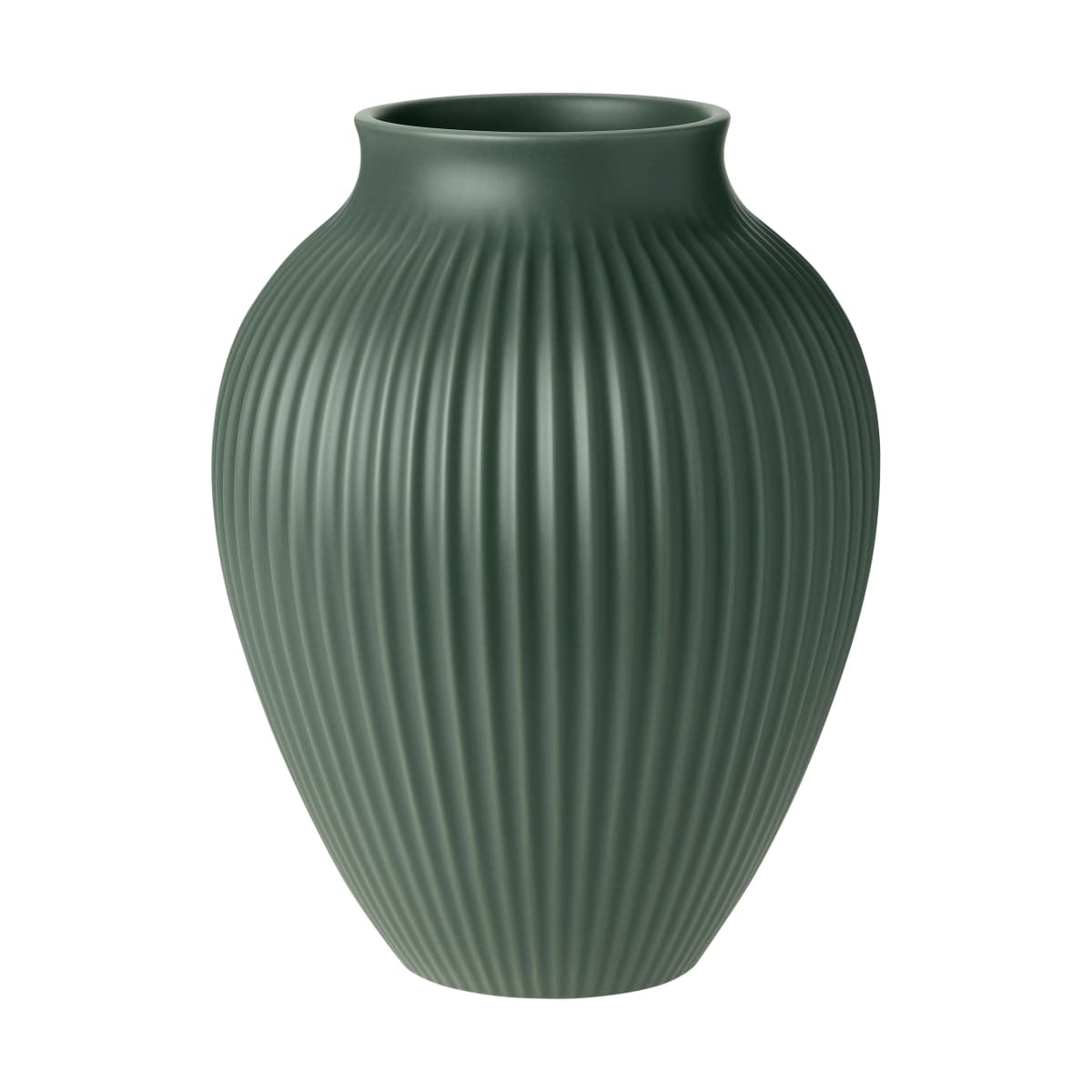 Knabstrup vase ripple matt celadon green, 12,5 cm