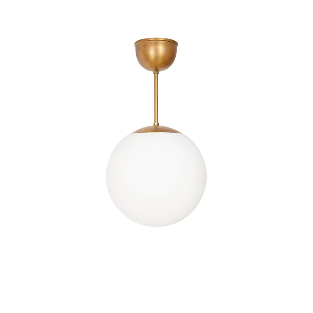 Funkis Glob pendel, Hvit matt-ubehandlet messing Ø25 cm