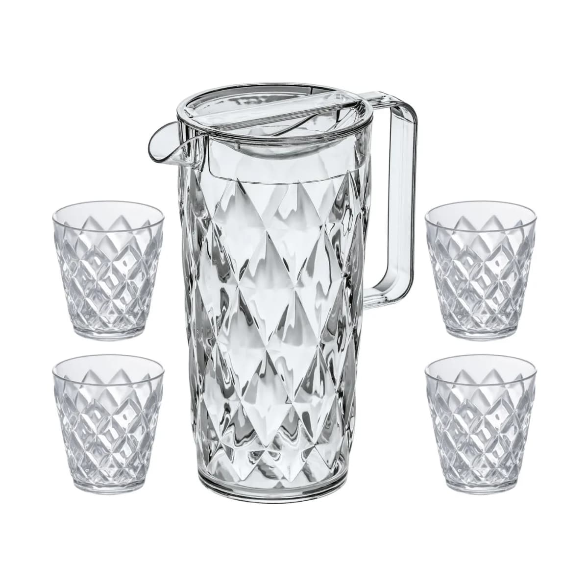 Krystallkaraffel inkl 4 glass, Krystallklar