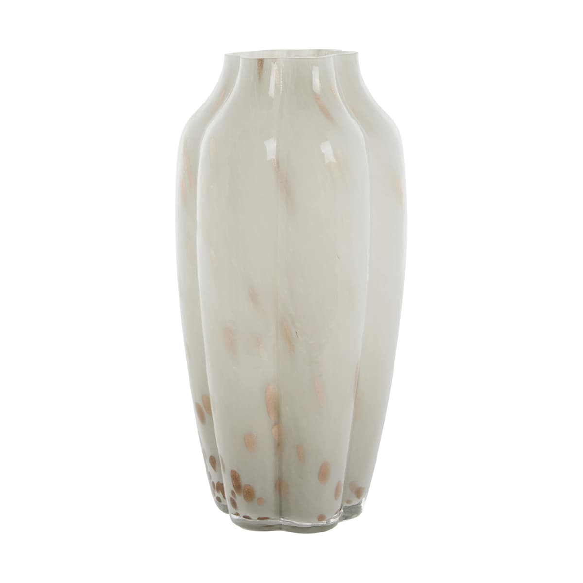 Mara vase 15x15 cm, Off White-Light gold