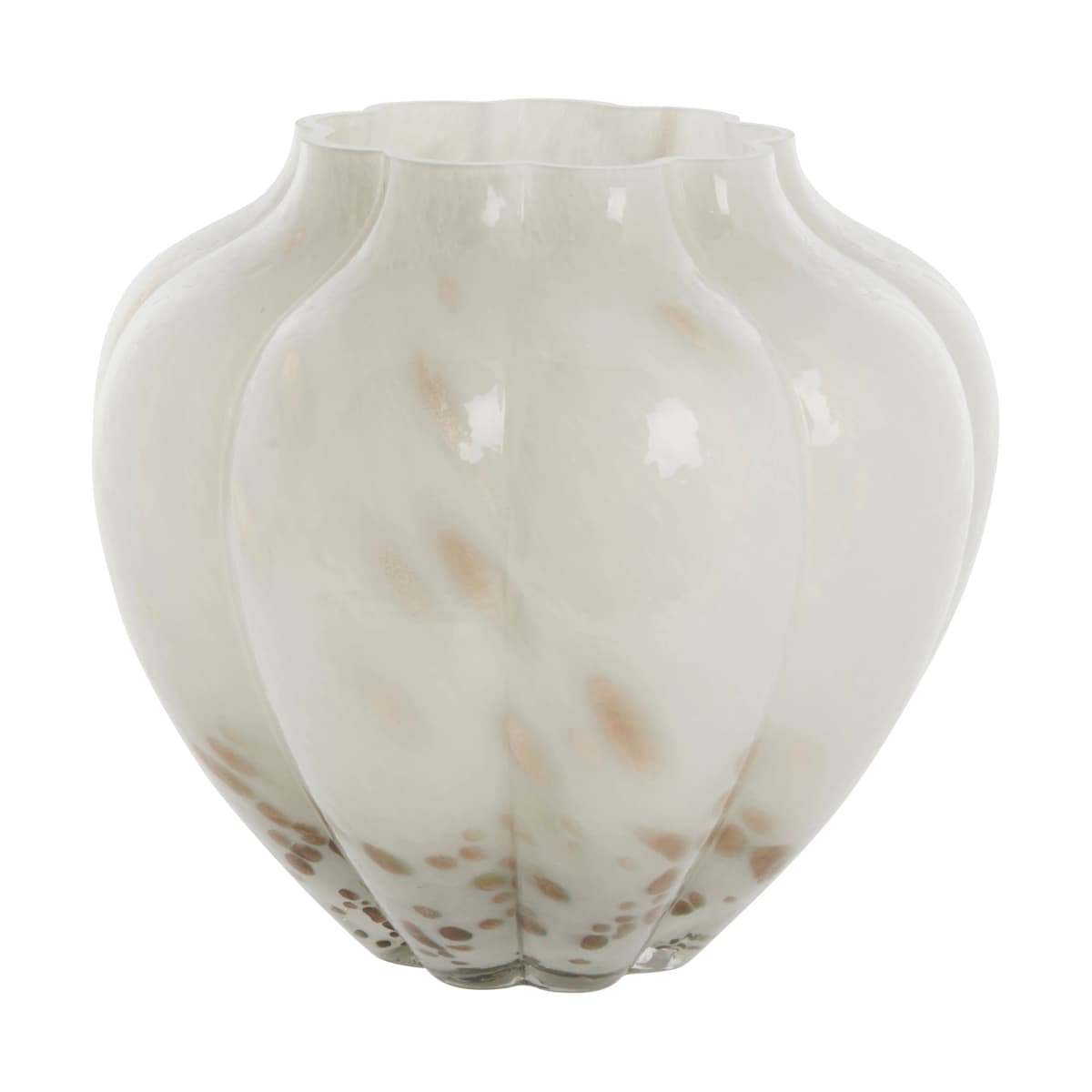 Mara vase 24,5x24,5 cm, Off White-Light gold
