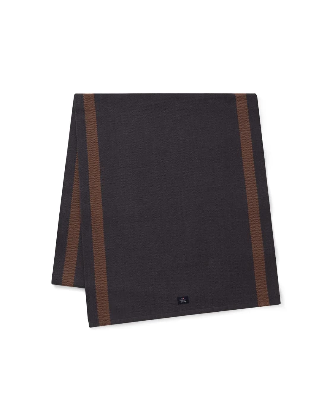 Herringbone løper 50x250 cm bomull, Mørkegrå-beige