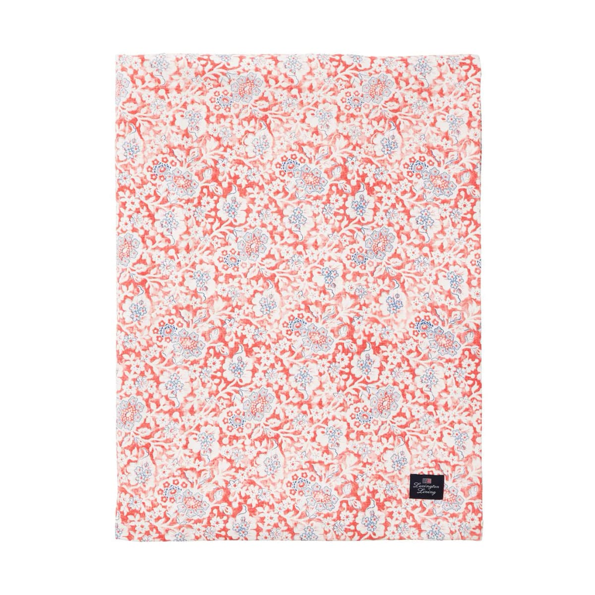 Printed Flowers Recycled Cotton bordduk 150x350 cm, Coral