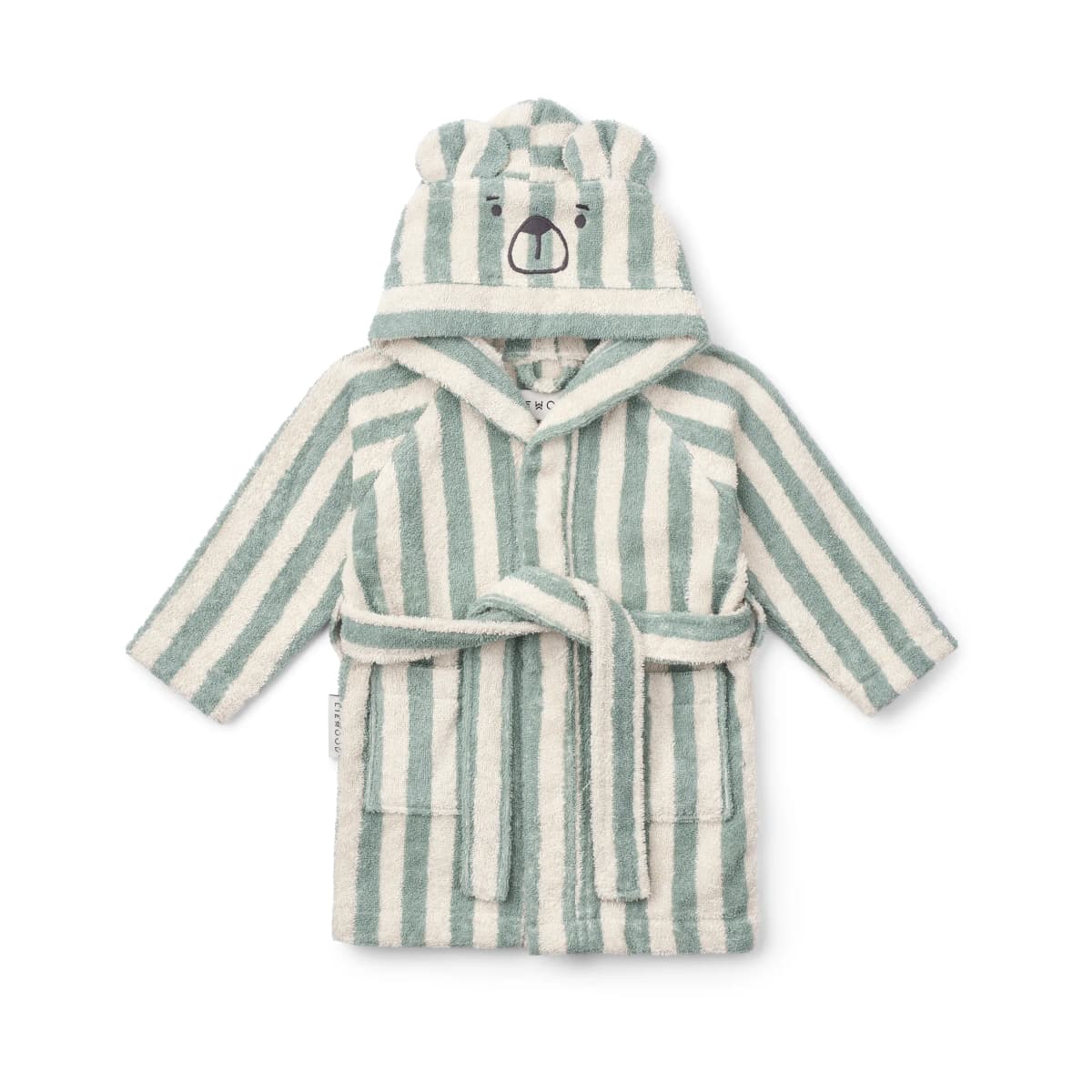 Lily badekåpe peppermint creme de la creme stripe, 1–2 år