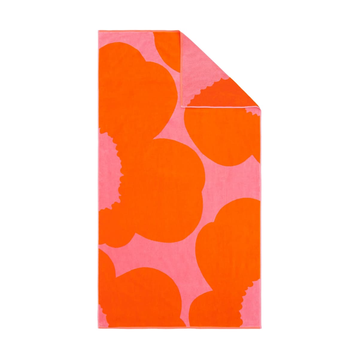 Iso Unikko badehåndkle, Pink-orange red, 100x180 cm