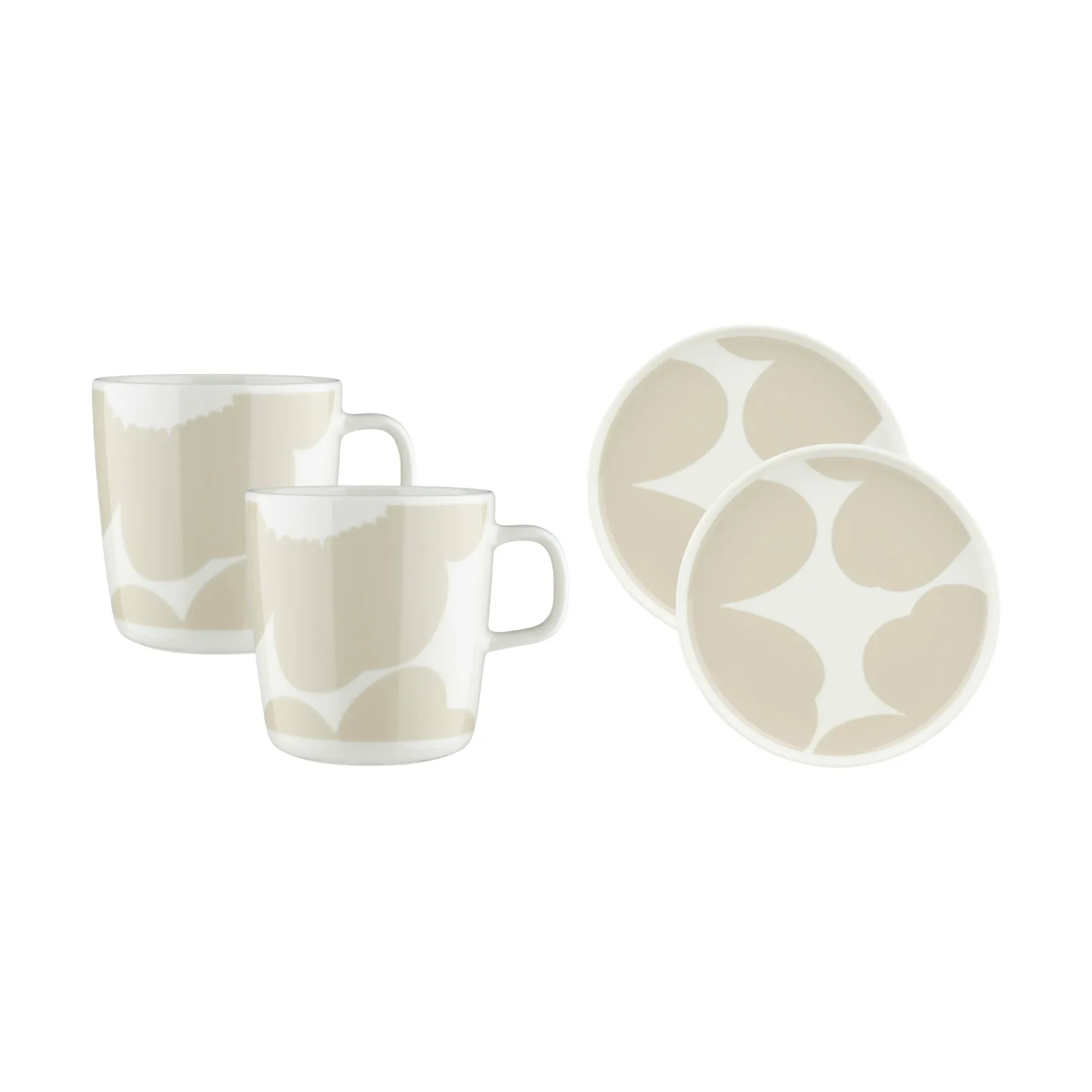 Iso Unikko frokostsett 4 deler, White-straw