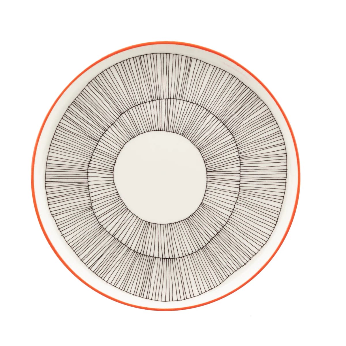 Kukat Puhkeavat tallerken Ø20 cm, White-black-orange