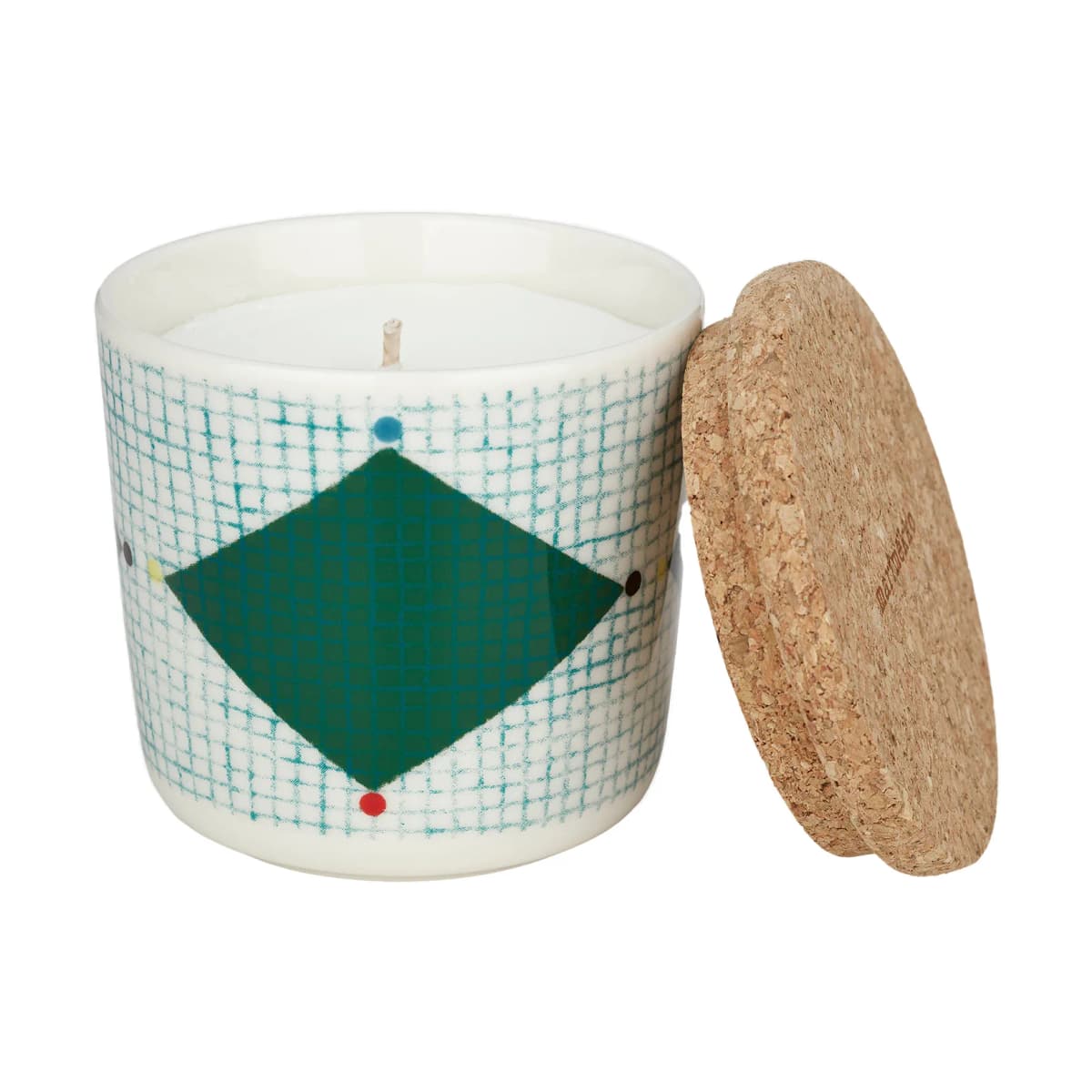 Losagne duftlys Ø7,5 cm, White-green-petrol blue-red
