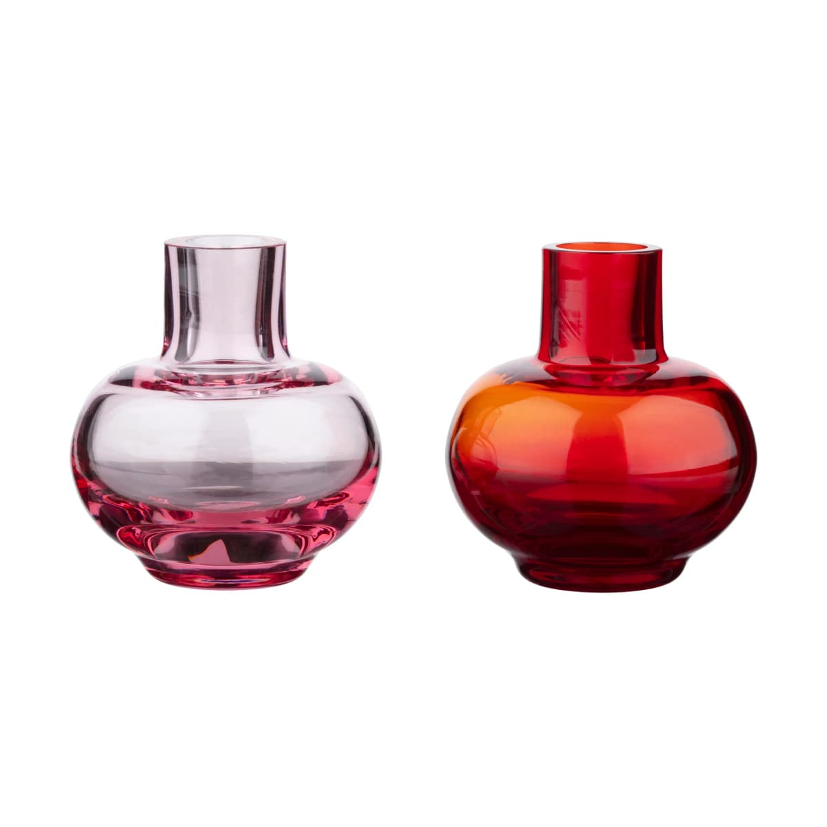 Mini vase 2 deler, Ruby red-pink
