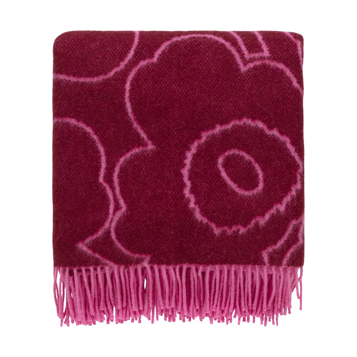 Piirto Unikko pledd 130x170 cm, Burgundy-fuchsia